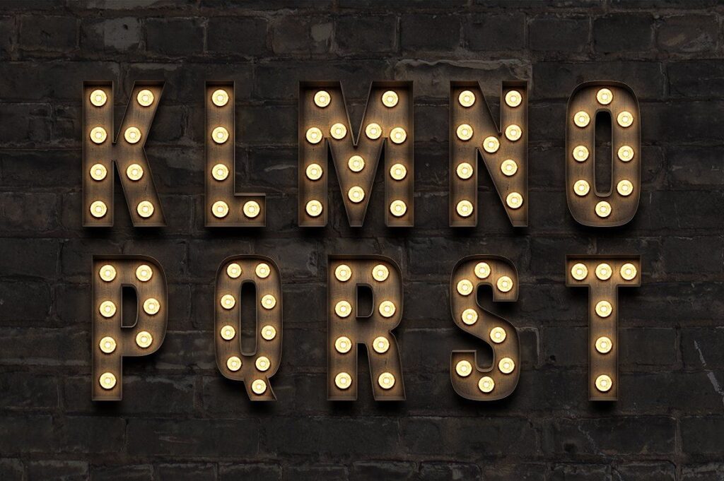 Retro kutu harf ampüllü