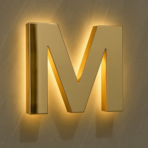 Gold Paslanmaz Ayakli Kutu Harf Tabela