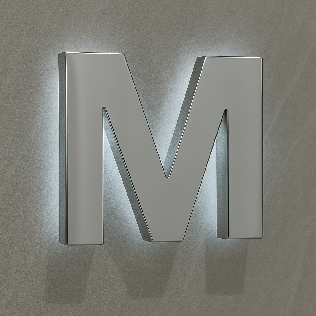 Krom Paslanmaz Ayaklı Kutu Harf Tabela