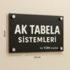 Kabartma kapı tabelası siyah pleksi zemin beyaz yazılı