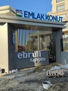 Emlak konut kayasehir kutu harf tabela calismasi