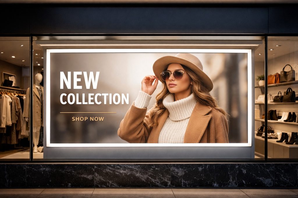 Lightbox Butik Cephe Vitrin Yakın Plan